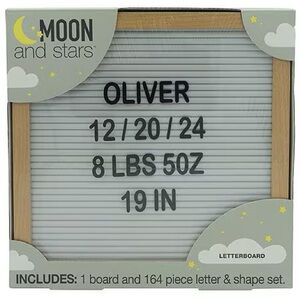 COPY - Moon and Stars Letterboard includes 1 board and 164 piece letter and sha…